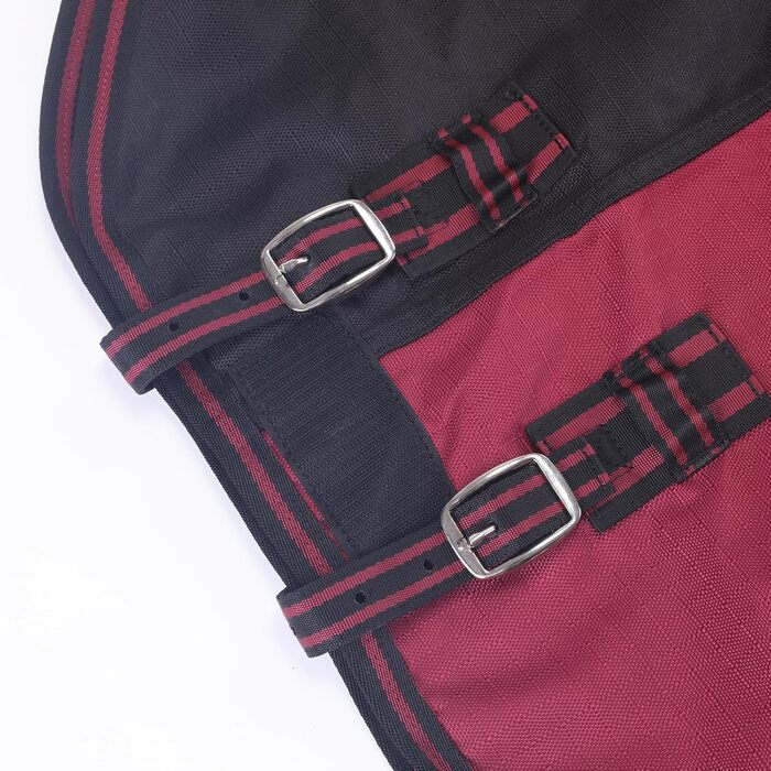 Водонепроникна дощовик-попона для коней 1200D, дихаюча легка накидка без наповнювача (0г), чорно-червона, 135 см