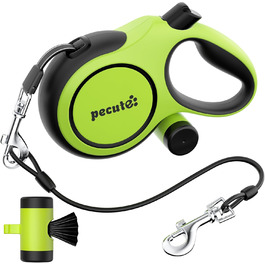 Рулетка для собак Pecute 8м, бічна, з набором для збору відходів, 10-50 кг, зелена