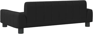 Лягушка для собак, м'яка подушка для собак, диван-софа для собак, лежанка для маленьких собак, лежанка для домашніх тварин, лежанка для котів, чорна штучна шкіра, 90 x 53 x 30 см, чорний колір