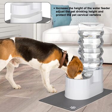 Автоматичний поїльник для тварин Sfozstra, нержавіюча сталь, 9L, з водонепроникним підкладкою та піднятим краєм для котів та собак