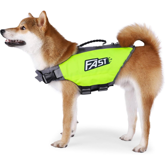 Світловідбиваюча жилет для плавання собак Kajile, зелений, M