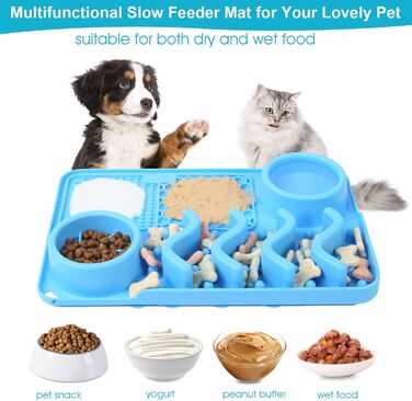 Килимок для собак VOOWO 3 в 1 Slow Feeder, миска для собак, килимок для повільного годування з присосками для собак та котів