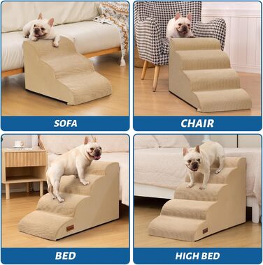 Сходинка для собак та котів Stufige, 3 сходинки, 40 см, колір хакі