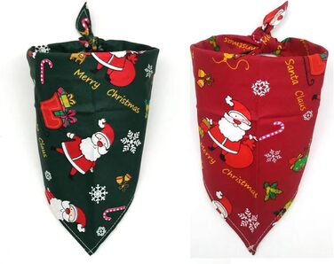 Набір з 2 шт. великих трикутних нашийників та шарфів для тварин - Різдво, собаки, коти, подорожі
