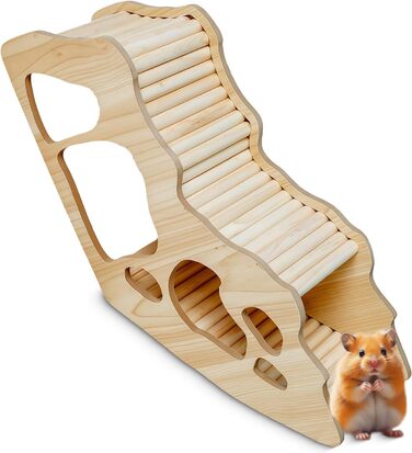 Дерев'яна драбина-споруда для хом'яків Grillix, будиночок, тунель, притулок, іграшка для лазіння та декор для клітки