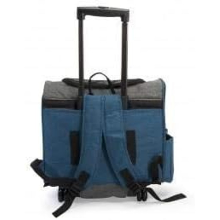 Транспортна сумка на коліщатках Camon We love pets Tarnmuster, 44 x 25 x 40 см, для дорослих/підлітків, блакитно-сіра