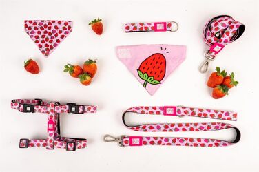 Нашийник для собак Ax & Olly H-For Ultrabequees з неопрену для середніх собак, Monkey Mania, з підкладкою, безпечний та ультралегкий, Kofort – для вашого вірного друга (XS, Strawberry Dream)