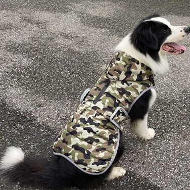 Теплий зимовий одяг для собак - тепла куртка в клітинку з капюшоном для маленьких, середніх та великих собак. Зручна жилетка для собак, тепла та стильна. Розмір S (обхват грудей 42-50 см), колір зелений.