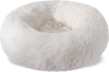 Кругле ліжко-лежанка для собак та котів, 80 см, білий колір. Знімне, washable.