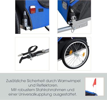 Причіп для велосипеда ESTEXO для тварин: собак, котів, інших домашніх улюбленців (Блакитний)