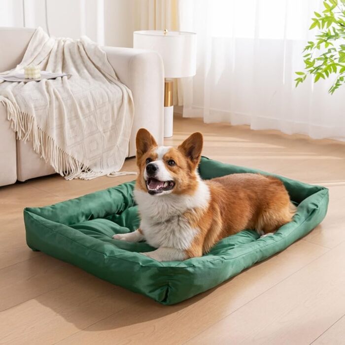 Водонепроникне лежанка для собак M&Catree, прямокутна, миється, м'яка, для собак та котів - 50x60x7 см, темно-зелений