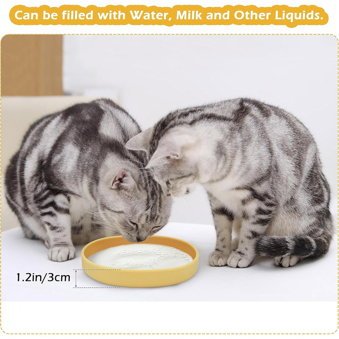 Набори мисок для котів та собак Bebeibon: силіконові, неслизькі, 330 мл, 2 шт. (жовті)