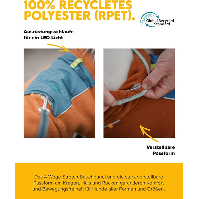 Вовняний Вовк Alpha 360 Флісовий Пуловер для Великих Собак, Розмір 65, Теракотовий - Теплий та М'який Пуловер з Регульованою Посадкою, 100% Перероблених Матеріалів