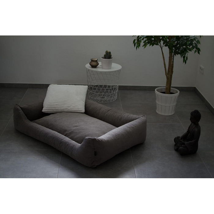 Лебон - ліжко для собак Гордон - Бежево-коричневе, м'яке, з товстою лежанкою, 3 розміри, можна прати (M)