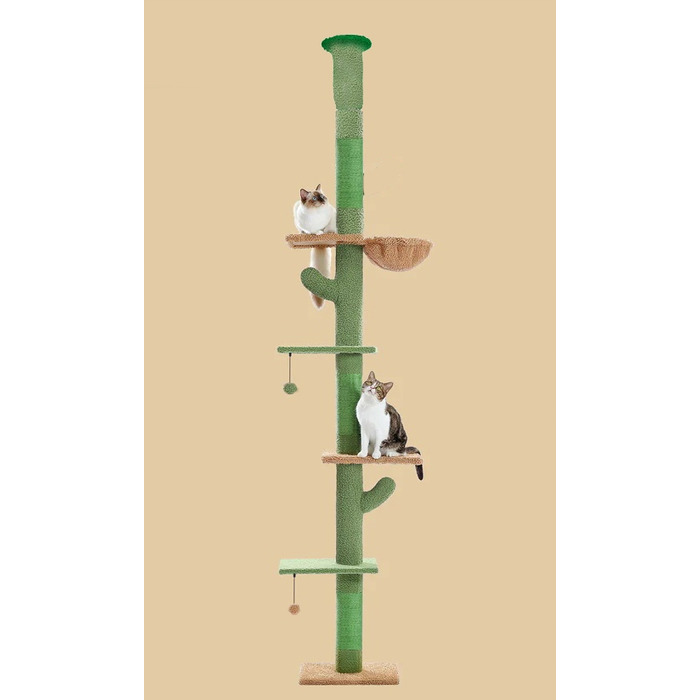 Стельовий дряпак для котів: високий стовпчик-дряпалка з лежаком