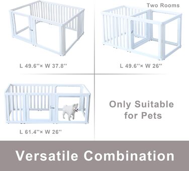 Laufstall для собак та цуценят WOOQOTT: безпечний загін з прозорими панелями, 61 см