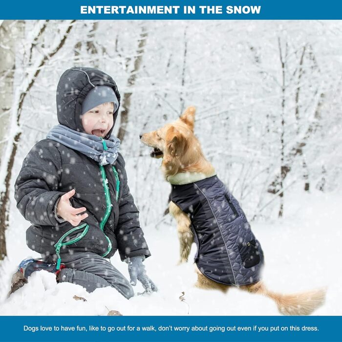 PETCUTE Водонепроникний зимовий одяг для собак, теплий зимовий одяг для собак, регульована куртка для собак з отвором для страхувального ременя, ідеально підходить для зими, сірий