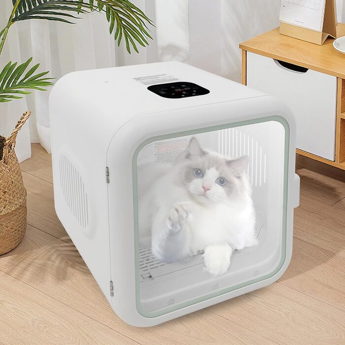 Автоматична сушарка-бокс для котів та собак 800W, інтелектуальна сушарка для тварин з контролем температури (22-45°C), 62Л, 360° обдув