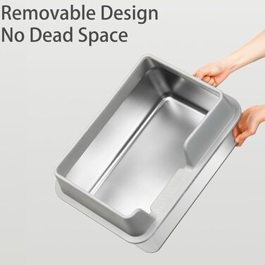 Лоток для котів MENDUNER 50x35x25 см нержавіюча сталь