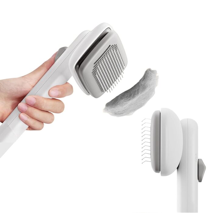 Самоочисна щітка для котів та собак Преміум-якість, для видалення відмерлої шерсті, м'який кардкомб для собак та котів з довгою та короткою шерстю, ергономічна ручка, легка у використанні