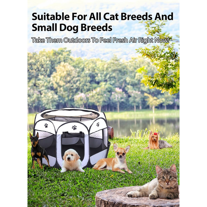 Клітка-забіг для цуценят SAN LIKE 73x73x43 см, портативна клітка для собак, котів, кроликів, для дому та вулиці