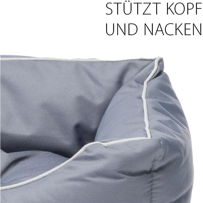 Ортопедичне ліжко для собак великих порід Ferplast: м'яка, водонепроникна лежанка з знімним чохлом, 110 x 70 x 8 см, сірий колір