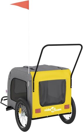 Причіп для велосипеда для собак жовтого та сірого кольорів Oxford-Gewebe та заліза LH16839