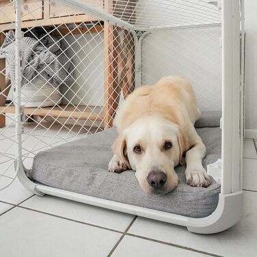 Лежанка для собак Diggs Bolstr, сіра, з водонепроникним покриттям та зручною підголівником (M)