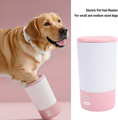 Електричний мийник лап для собак Asixxsix, портативний, USB, рожевий