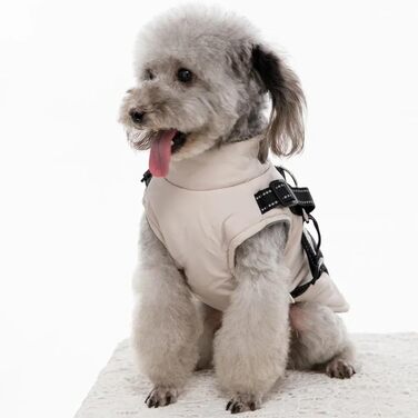 Водонепроникна куртка для собак з отвором для шлейки, тепла зимова куртка для собак, куртка для собак середнього розміру (L)