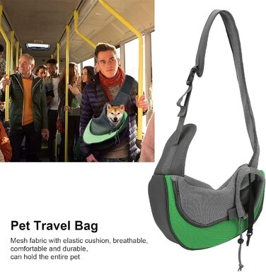 Сумка-переноска для тварин Natudeco, дихаюча сітчаста сумка через плече, сумка для собак, безпечна сумка з регульованим ременем для маленьких тварин, подорожі на відкритому повітрі (L)