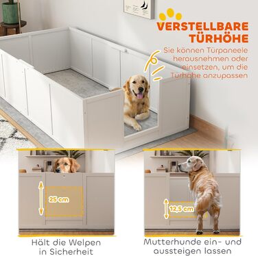 Кія для цуценят PawHut - вольєр для собак, білий, 196x96x48 см