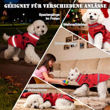 Водонепроникний зимовий одяг для собак та котів, червоний (L)