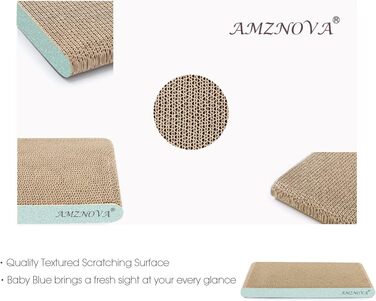 Кігтеточка для котів AMZNOVA з котячої м'яти, велика, блискуча рожево-золота (зелена), 43.2x17.8 см