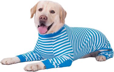 Піжама для собак, комбінезон, одяг для середніх та великих собак, дихаючий, з блискавкою, м'яка бавовна