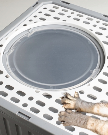 Закритий лоток-туалет для котів Be-Active.pl сірий, з висувною шухлядою та лопаткою