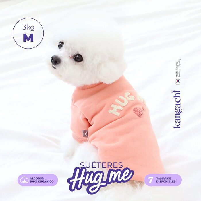 Світшот для собак маленьких порід Its Dog & Kangachi 'Hug Me', 100% органічна бавовна, колір м'ятний, розмір M