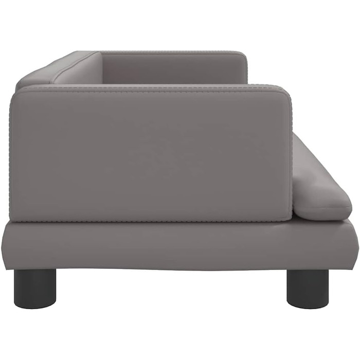 Крісло-ліжко для собак, м'яке ліжко для тварин, лежанка для маленьких собак та котів, штучна шкіра, 80 x 45 x 30 см, сірий колір