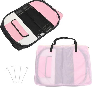 Тідярд Розкладний вольєр для цуценят з переносною сумкою, рожевий, 110x110x58 см