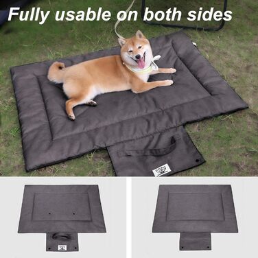 Лежанка для собак і котів, килимок для собак у дорогу, водонепроникний, з можливістю прання та складання, для внутрішнього та зовнішнього використання, кемпінг, подорожі (Сірий, S)