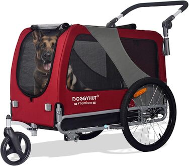 DOGGYHUT® Преміум XL 2 в 1 велосипедний причіп та візок для собак 23-45 кг, причіп для велосипеда для собак, модель 80106