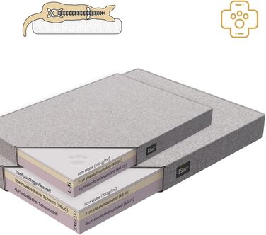 Ортопедичне ліжко для собак Eden, велике, середнє, маленьке - подушка для собак, килимок для собак з еко-шкіри + тканина Alcantara - зняття болю, стійке до зношування, міцне (L, коричнево-кремовий) L коричнево-кремовий