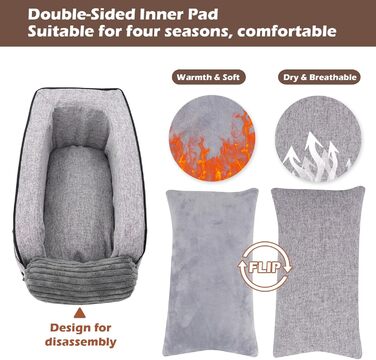 Автокрісло для собак та котів, Mittelkonsole, стабільне, з ременями, знімне, миється (Moiré)