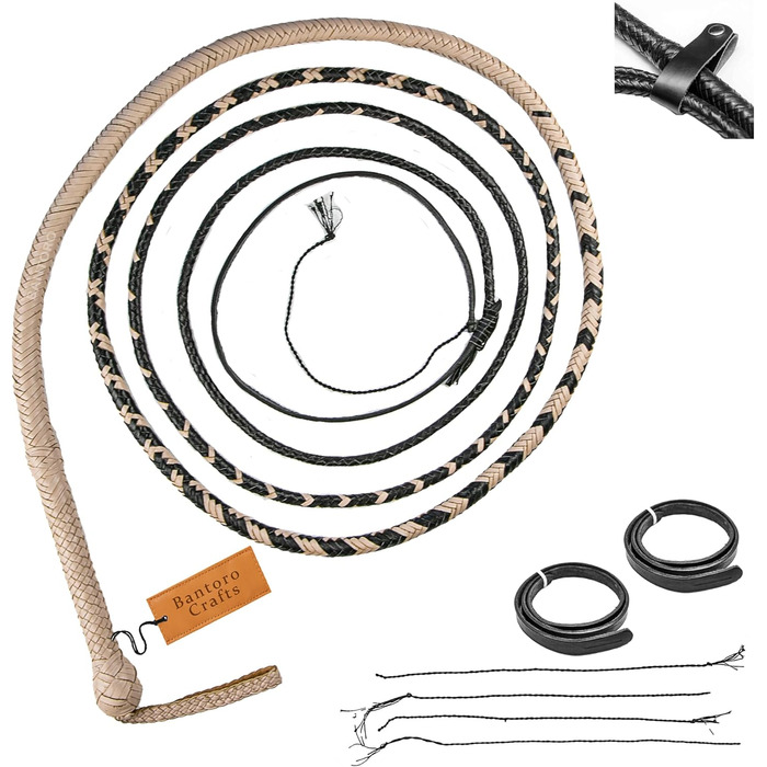 БантОро: Кенгуряча плеть з натуральної шкіри, 16 косичок, 2.4 м, для кінного спорту