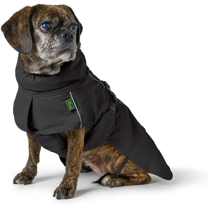 Теплий водовідштовхуючий теплий зимовий накид для собак HUNTER NORDBY, чорний, для маленьких собак, з відбиваючими елементами, машинне прання, розмір 44