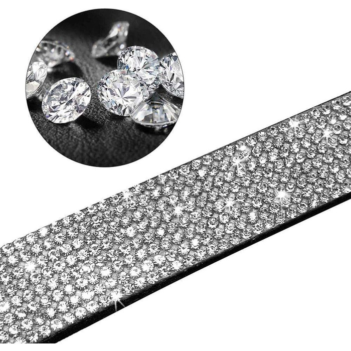 Нашийник та поводок для собак ETOPARS з стразами та кристалами, набір для собак та котів, чорний