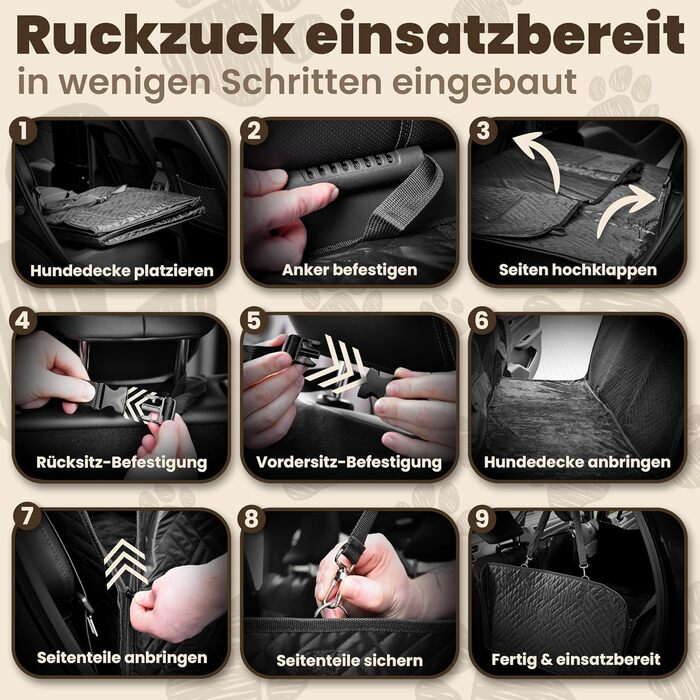 Захисна ковдра для собак у машину - Fellgefährten | Якісна ковдра на заднє сидіння авто для собак | Захист заднього сидіння від бруду та шерсті