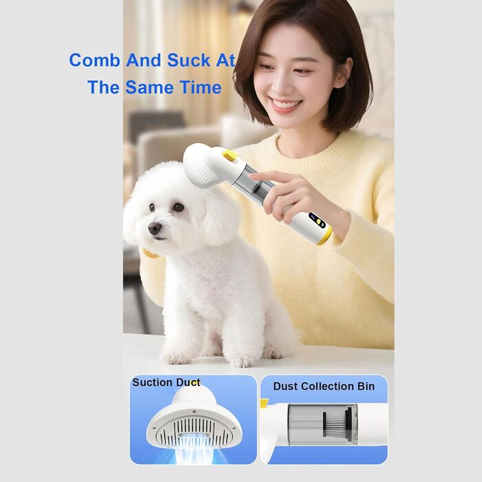 Набір для догляду за собаками HEEPDD: акумуляторна машинка для стрижки з 200 мл контейнером для шерсті - для дому та автомобіля