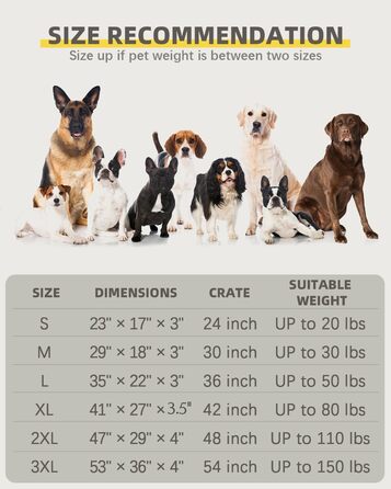 Ортопедичне собаче ліжко для великих собак, вологостійке, знімний та пральний чохол, антиковзаюча підкладка, стеганий матрац для переноски, 119 x 73 см, Колір: Коричневий