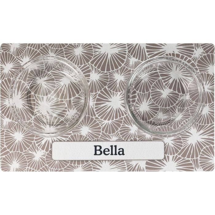 Drymate килимок для годівлі домашніх тварин - персоналізований килимок під миску для собак та котів (з перероблених волокон, можна прати в пральній машині), Paw Dots - Black Small (12' x 20'), Kahopo Grey